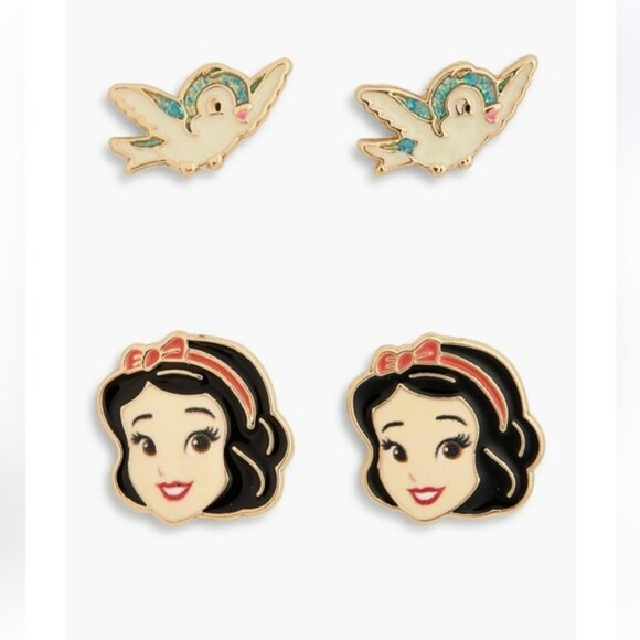 Disney X Baublebar Snow White & Blue Bird 2 Set Stud Earrings - Picture 1 of 5